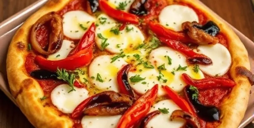 Pizza Alouette Brie et Poivrons Caramelisés