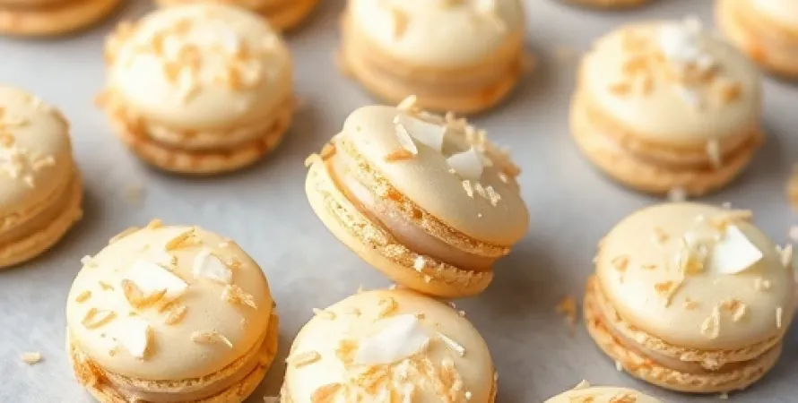 Macarons au coco et vanille