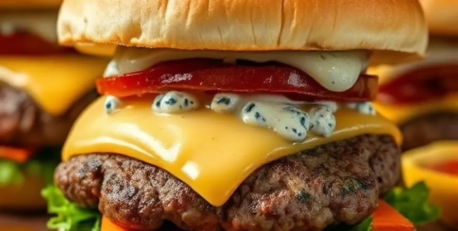 Burgers au fromage bleu