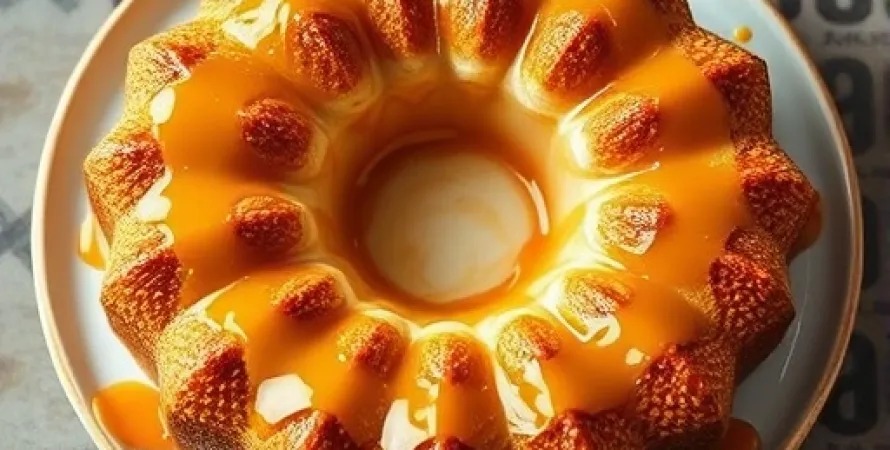 Gâteau au caramel avec crème à la crème de fromage