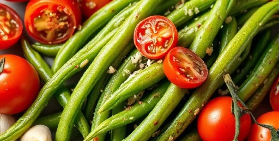 Haricots verts italiens aux tomates et ail