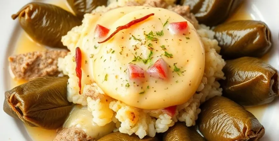Dolmades au jus d'avgolémono
