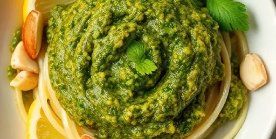Pesto à la coriandre et au citron