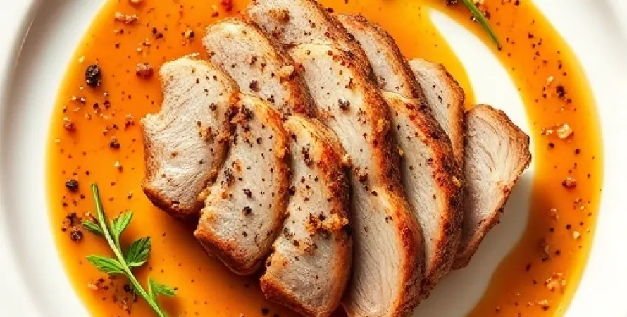 Carré d'agneau au sauce au poivre et sauce menthe