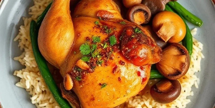 Poulet au gingembre et épinards