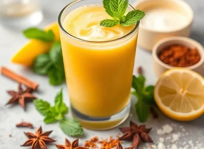 Lassi de mangue et de menthe aux épices