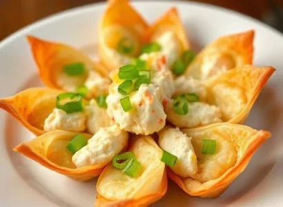 Rangoon de crabe au four