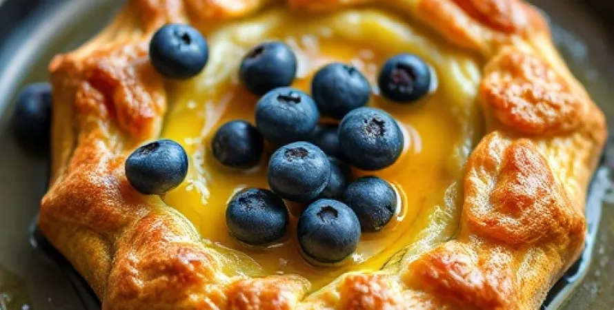 Galettes de maïs au sirop d'érable et bleuets
