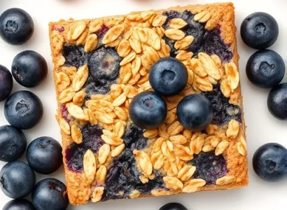 Carres d'avoine aux bleuets
