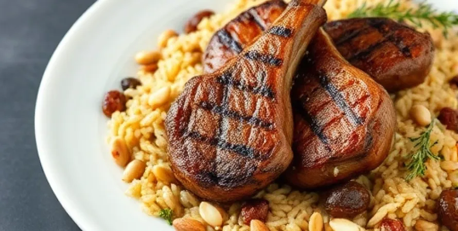 Côtes d'agneau au riz moyen-oriental