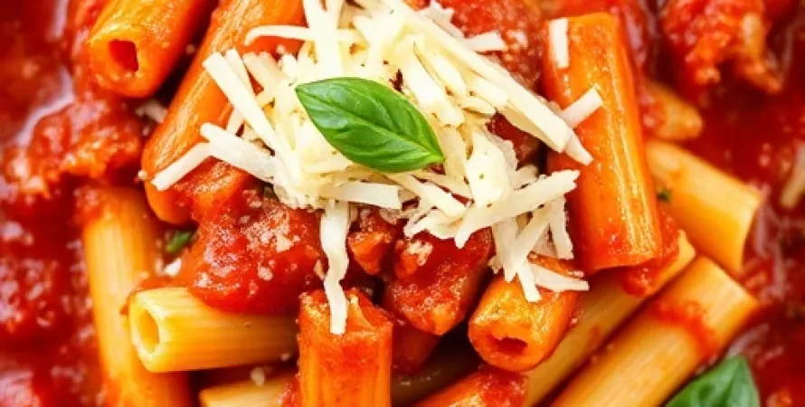 Pâtes au four rigatoni