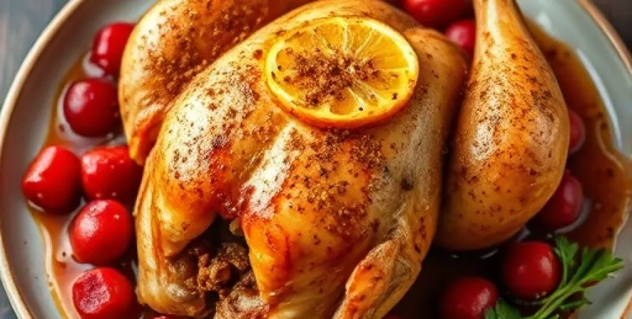 Poulet aux épices et rhubarbe