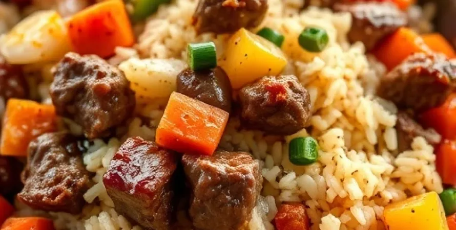 Riz et hachis de boeuf