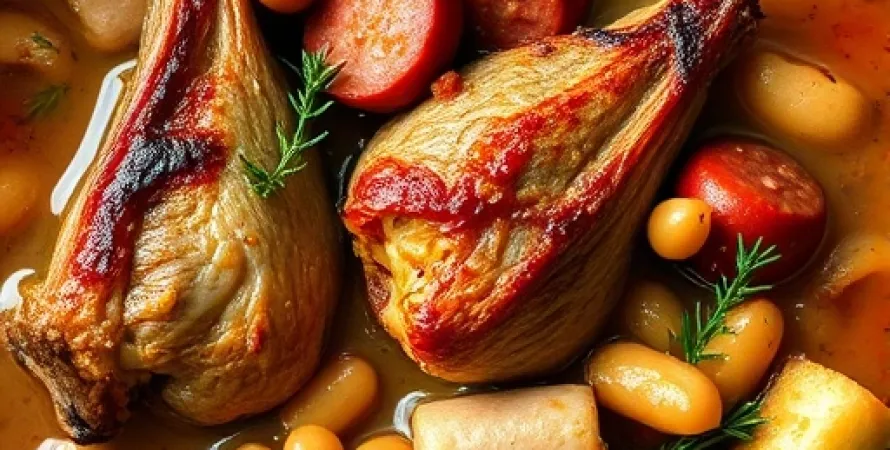 Cassoulet aux lapin et saucisse andouille