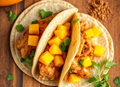 Tacos au poulet et à la mangue