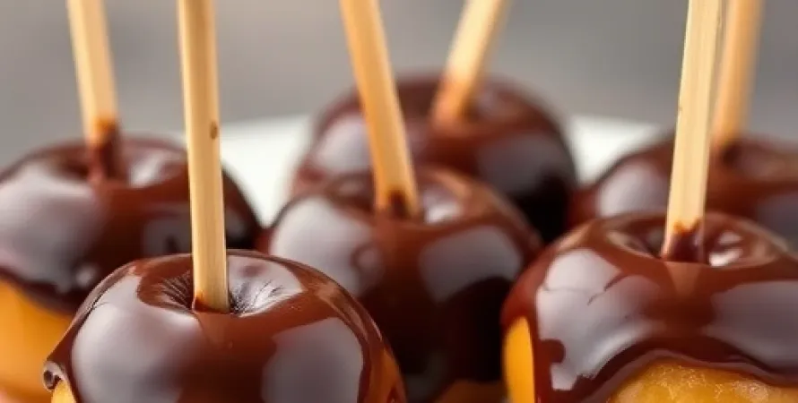 Pommes au caramel et au chocolat