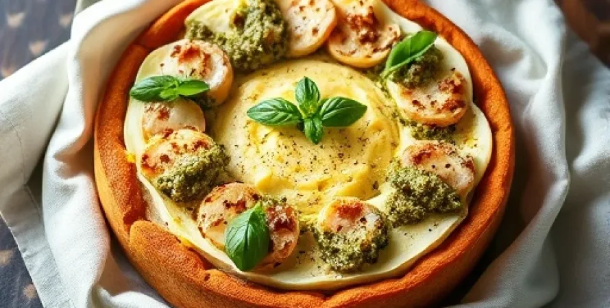 Torta au fromage et au basilic