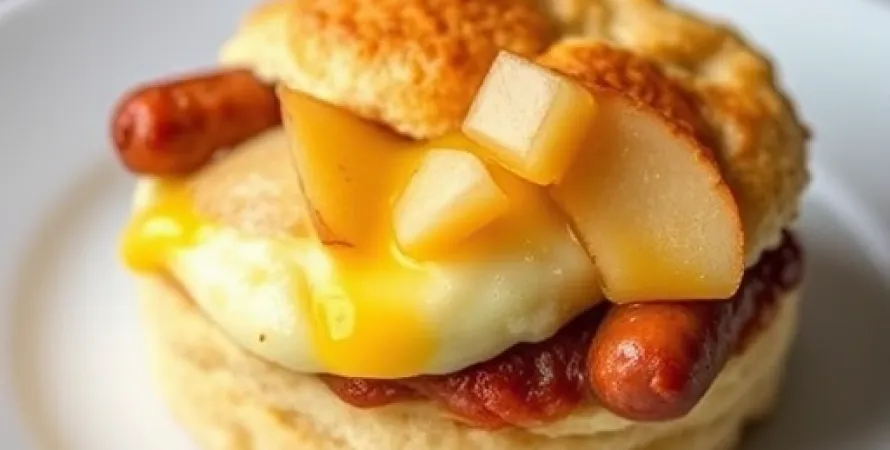 Petit déjeuner au saucisson et fromage