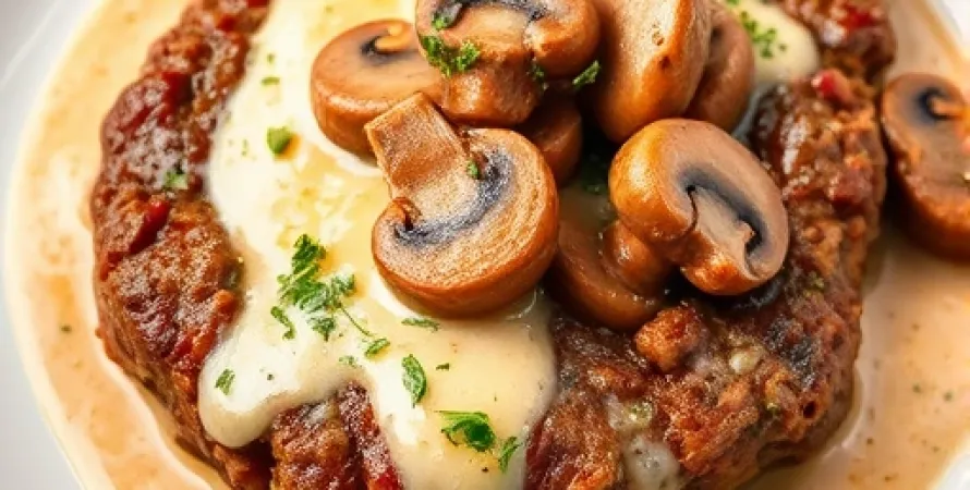 Steak de Salisbourg aux champignons