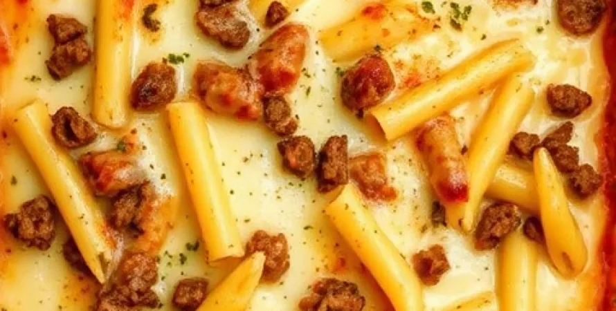 Gratin de pâtes et viande