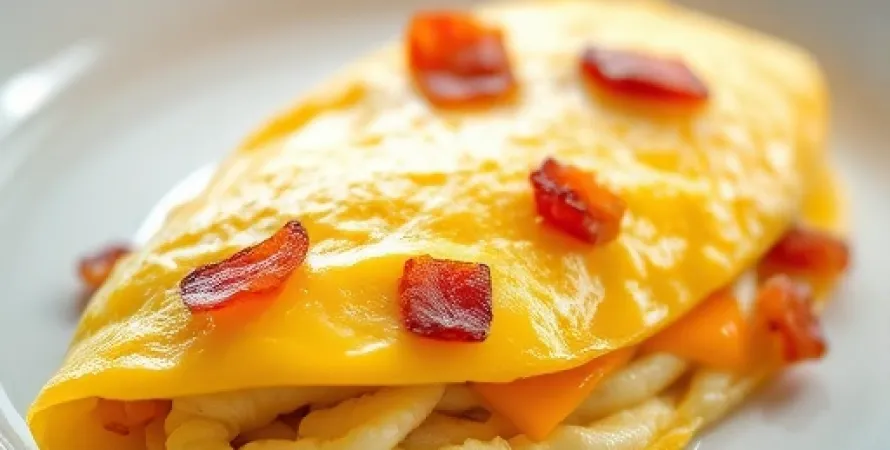 Omelette au fromage et au bacon