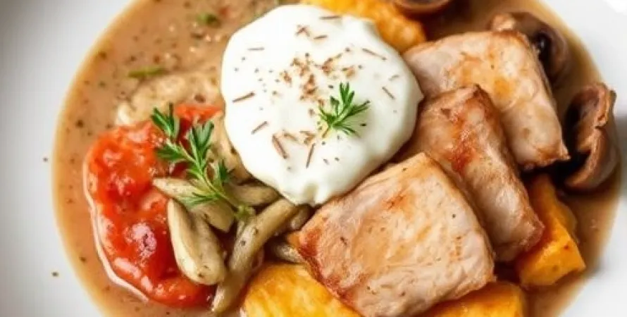 Escalopes de veau au sauce de champignons et rosti de carottes