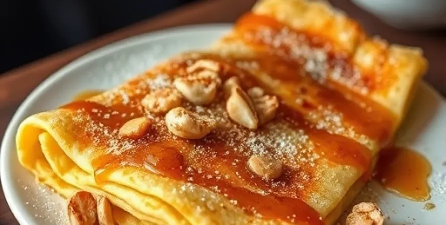 Crêpes Katayef au noix de Grenoble