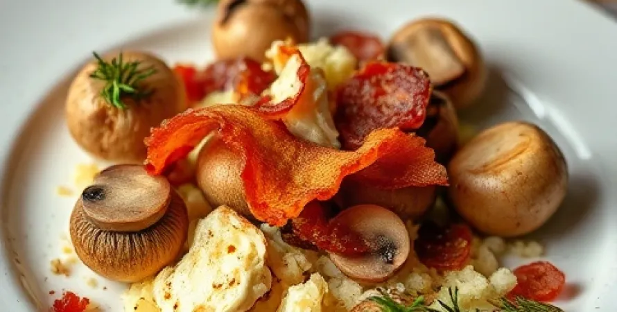 Champignons farcis au fromage et bacon