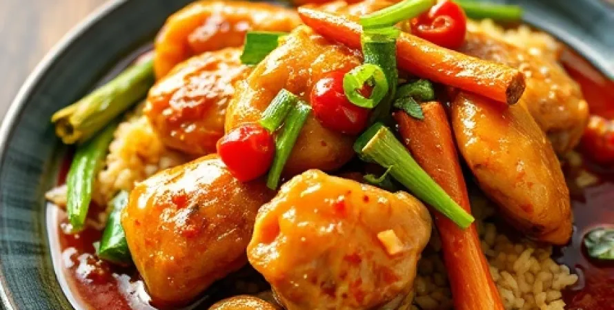 Poulet au miel piquant chinois