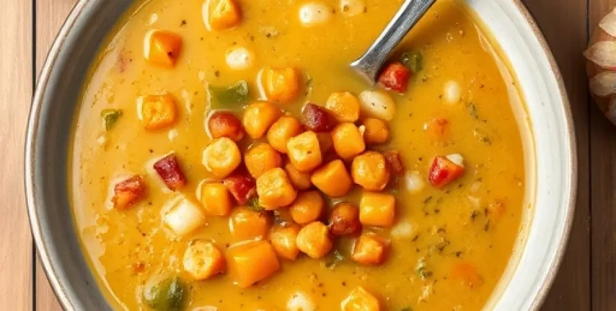 Potage de légumes et haricots