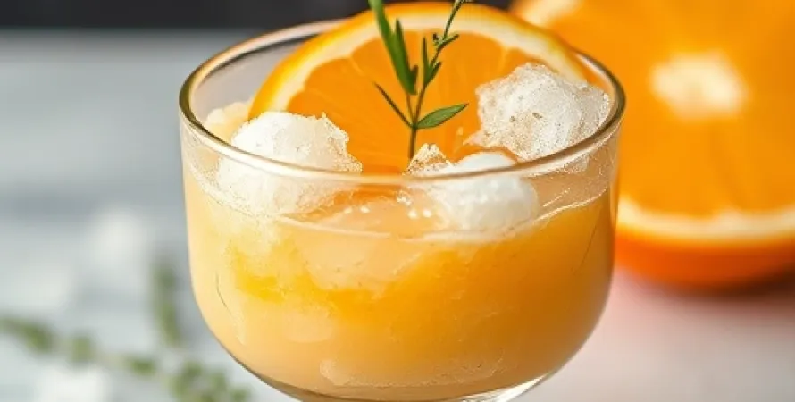 Granité à l'orange et au thym