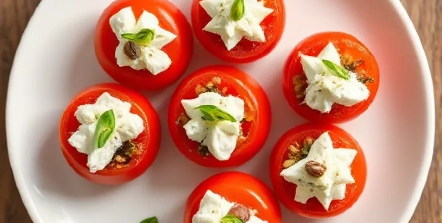 Tomates remplies au fromage bleu
