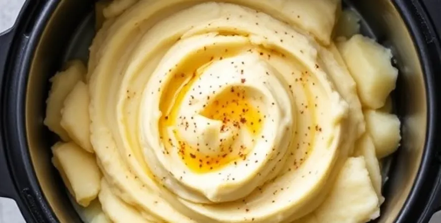 Pommes de terre écrasées au crook-pot
