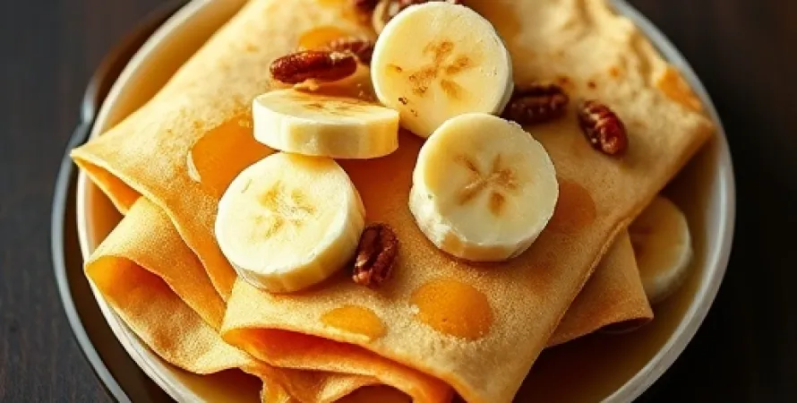 Crêpes aux bananes et sirop d'érable