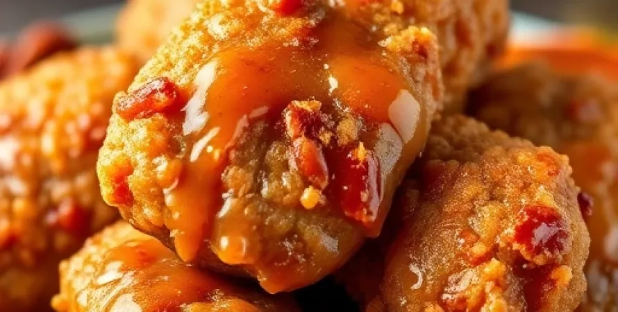 Poulet frit au miel et aux pacanes