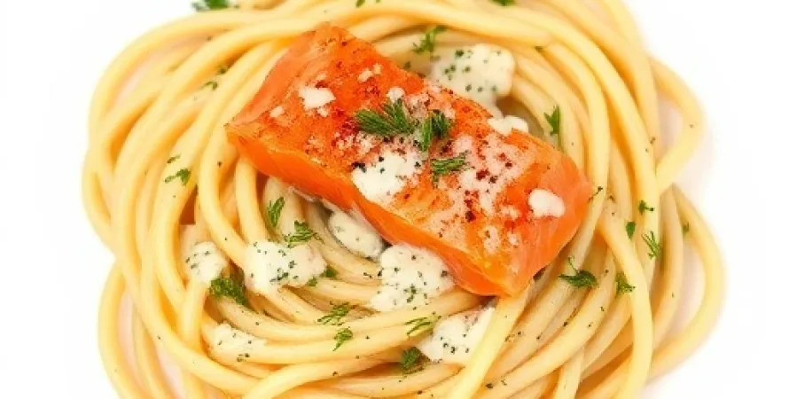 Pâtes linguine au saumon fumé