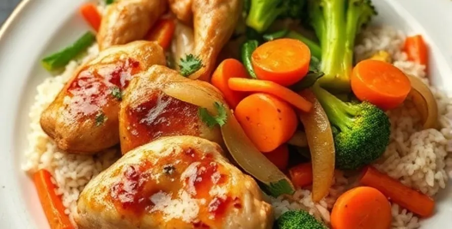 Poulet sauté avec légumes