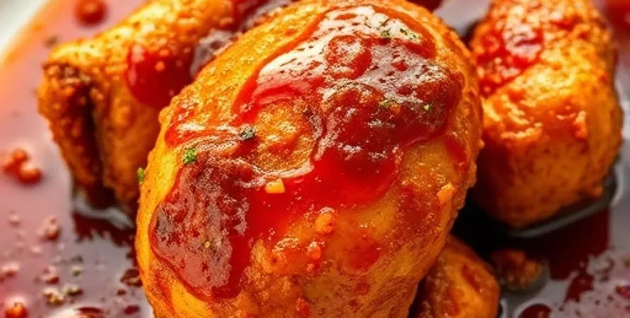 Poulet frit au four et sauce