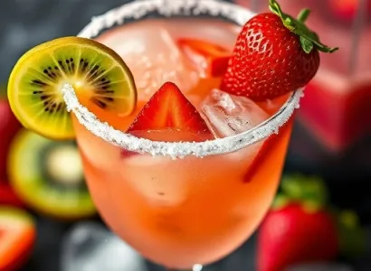Margarita aux fraises et kiwi