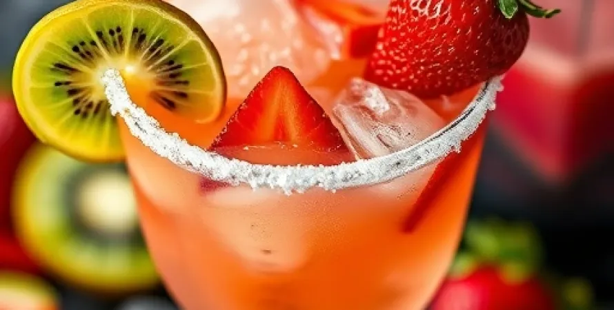 Margarita aux fraises et kiwi