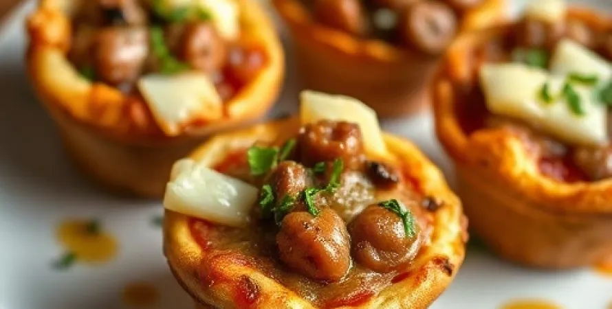 Cups de pizza à la viande
