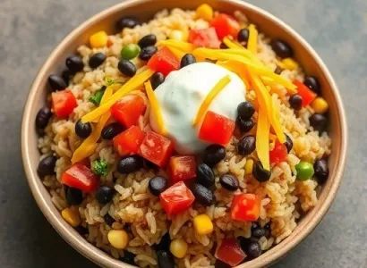 Bol de riz mexicain végétarien