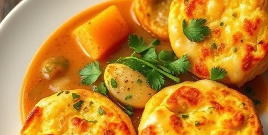 Potage de dinde avec beignets de farcement au maïs