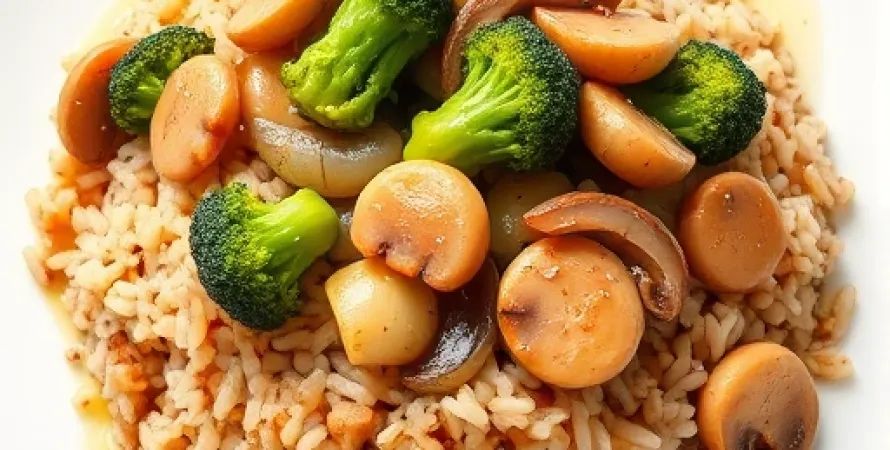 Riz brun et légumes sautés