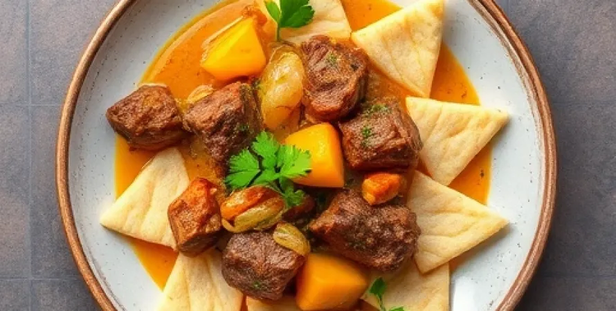 Curry de boeuf en pâte feuilletée