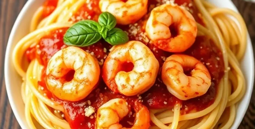 Pâtes crémeuses au vodka et crevettes