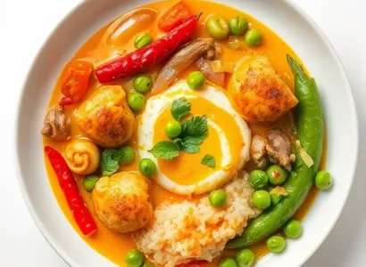 Curry de légumes au poulet de cacahuète