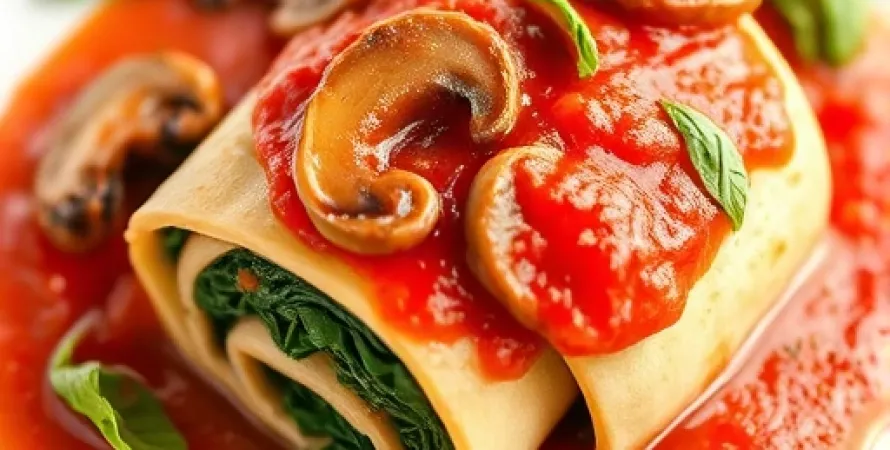 Rotolo aux épinces et champignons