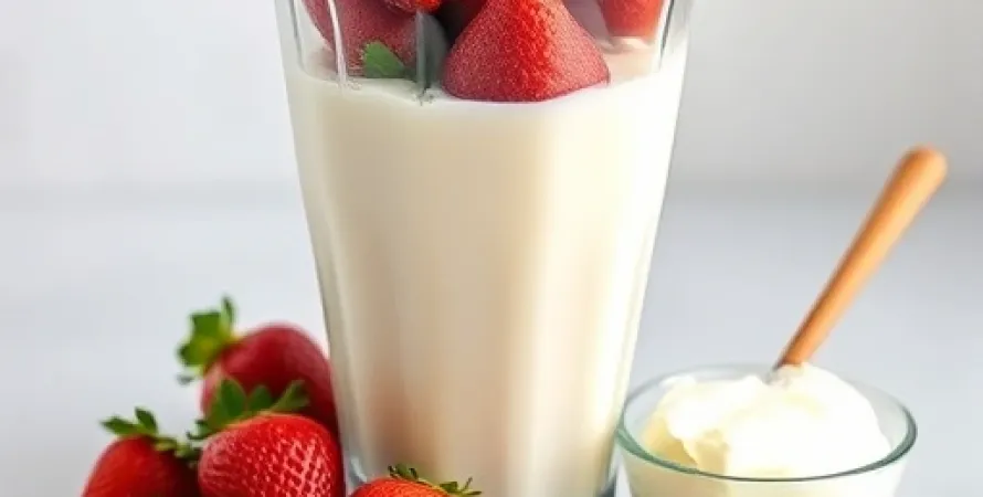 Smoothie aux fraises et au lait écrémé