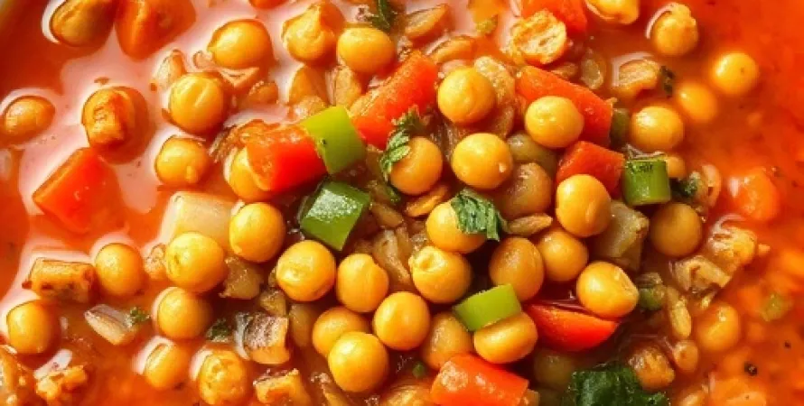 Soupe de lentilles rouges et riz